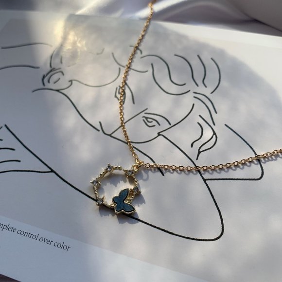 Gold Butterfly Necklace - Picture 2 of 5